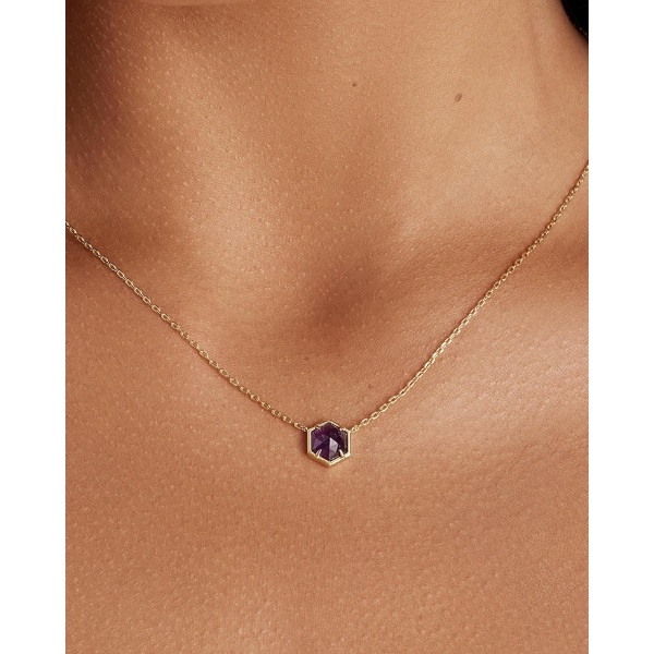 14K Gold Plated Gemstone Pendant Necklace | Dainty Chain Necklaces for Women | Amethyst, Green Fluorite, Labradorite, Rose Quartz Gemstone Pendants