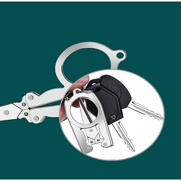 Rustfrie stålsaks, sammenleggbare saks, bærbare sammenleggbare reisesaks i metall for papirhåndverk, sying (4 stk, sølv)