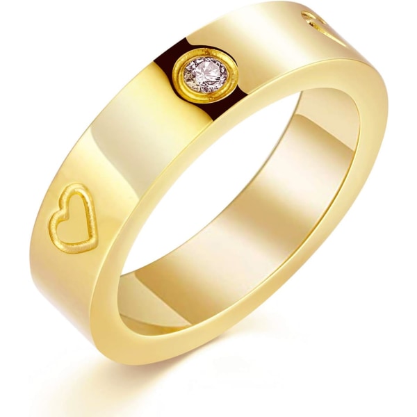 Kærlighedsvenskabsring 18K Guld Sølv Rose Belagt Cubic Zirconia Rustfrit Stål Løftering Bryllupsring Smykker Fødselsdagsgaver til kvinder gold 10