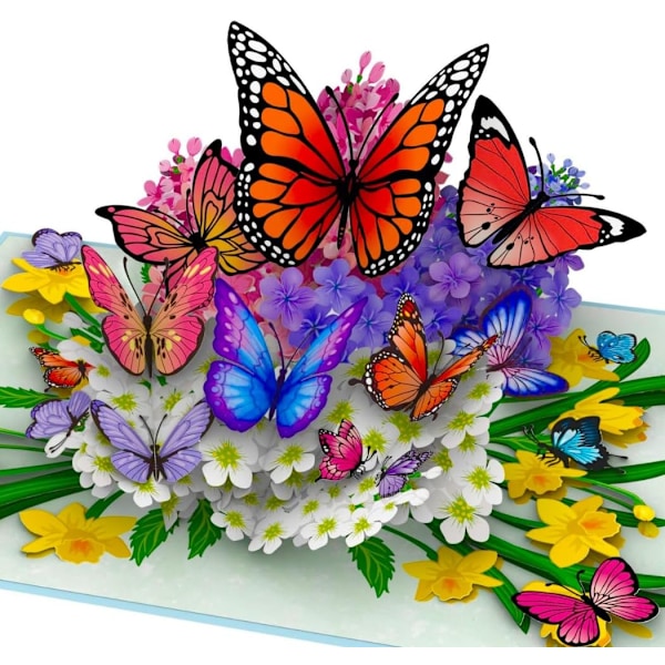 ® Butterflies in Nature Pop Up Card - 3D Butterfly Card for Wife, Girlfriend & Mother (Birthday Card, Get Well, Thank You, Anniversary)