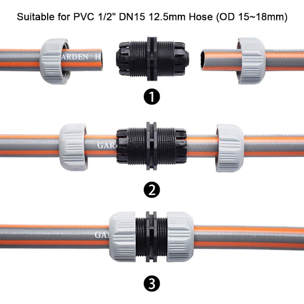 4-pakke slangekoblingssæt i plast, rørsamlingskoblingssæt, 1/2\" slangeendeadapter, vandstopkobling, 1/2\"&3/4\" 2 i 1 hane-adapter, et Multisize Connector Suit