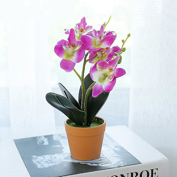 Konstgjord blomma fjärilsorkidé kruka bonsai trädgård hem bröllop fest dekor