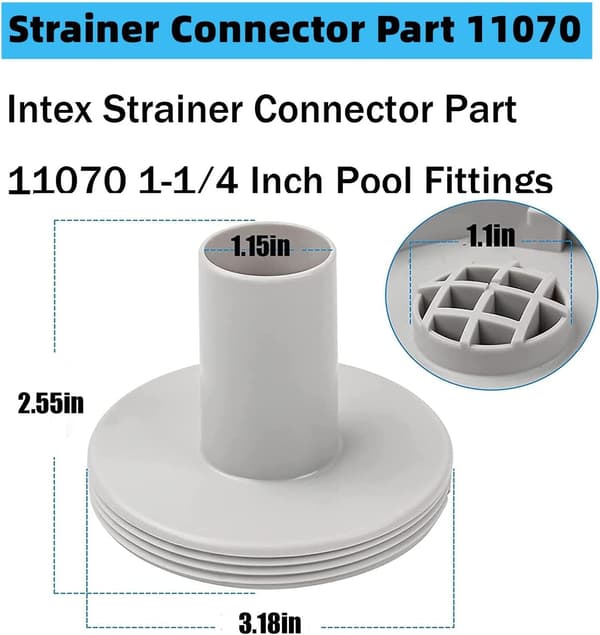 2-pak poolsi-forbindelse 11070 til Intex pools - 1-1/4\" indløbsforbindelse kompatibel med 11072 & modeller 26005E 25022E (sæt med 2)
