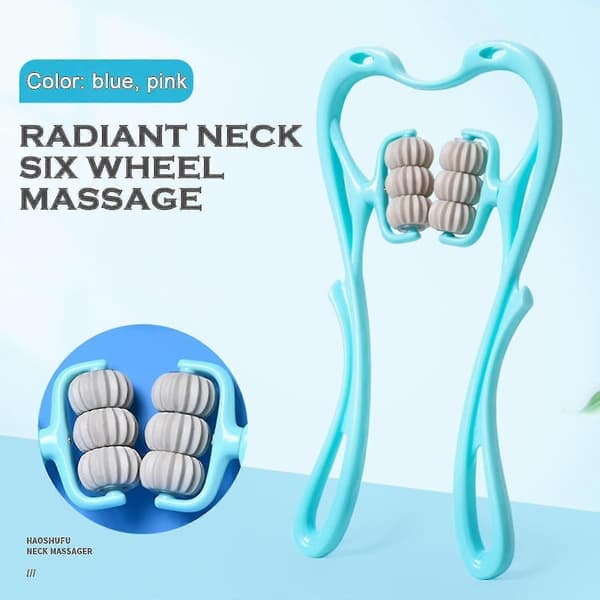 Massage Håndrulle Nakke Skulder Dobbelt Triggerpunkt Selvmassage Trykaflastning Blue