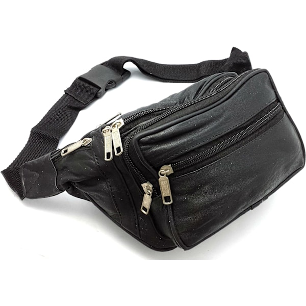 ODS:UK® Aito nahkainen vyölaukku Matkustaminen Loma Lompakko Vyölaukku Musta Vaihda BUMBAG Black