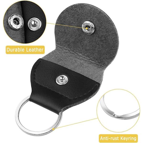 Gitarrplektrum, 2 läderplektrumfickor, PU-läder plektrumhållare plektrumväska
