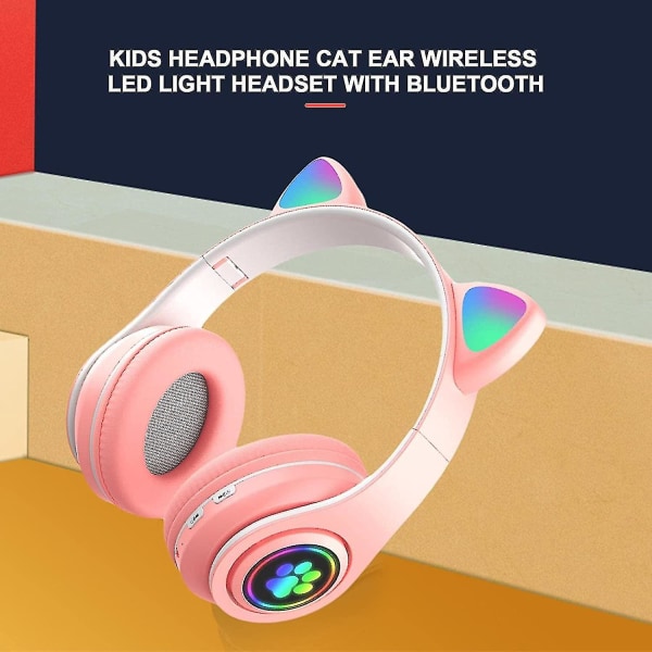 Cat Ear trådløse hodetelefoner, spillhodetelefoner for jenter, barn, tenåringer, voksne kvinner og katteelskere, grønne