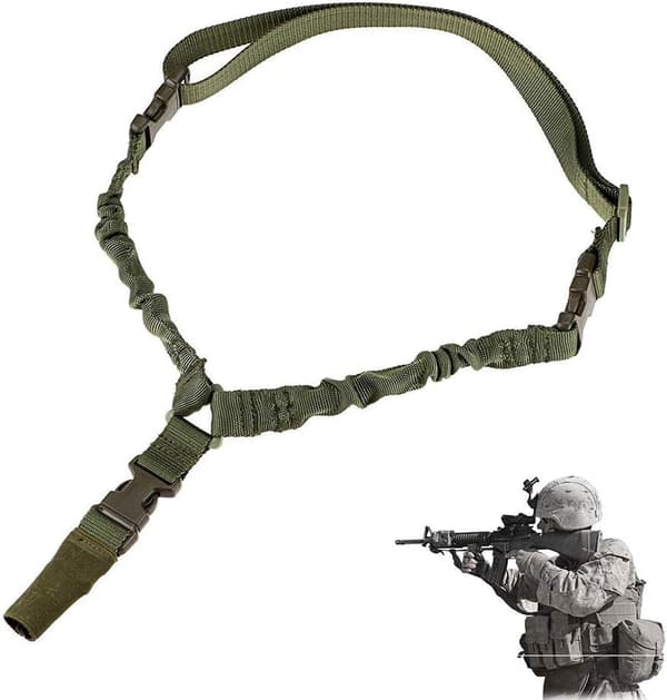 Justerbar enpunktsrem taktisk airsoft elastisk rem