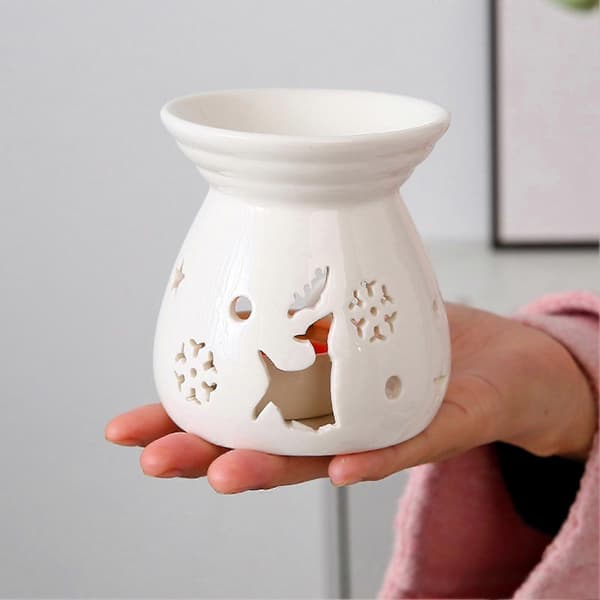 Keramisk Vokssmelter - Telysholder - for Eterisk Olje og Aromaterapi - Liten H