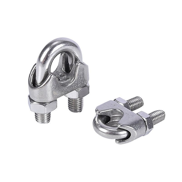 Heavy Duty Wire Rope Clamp Kabelgreb Stål Wire U Bolte Fastgørelse(10stk, Sølv)
