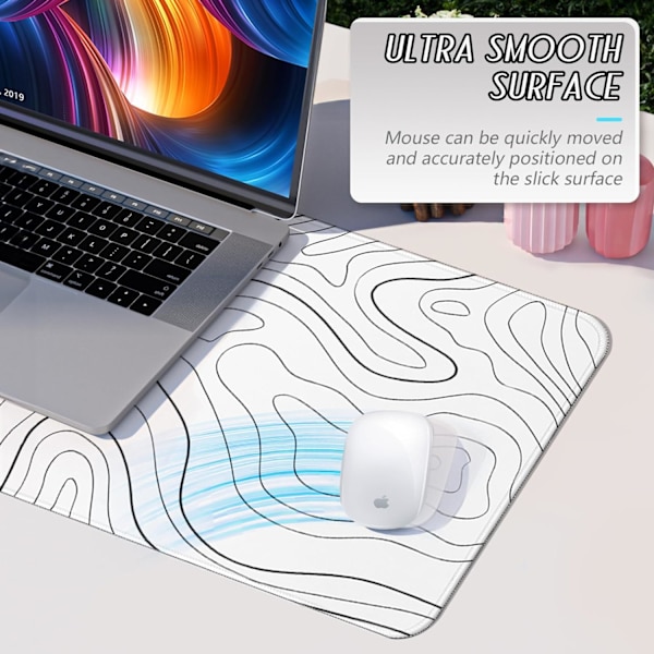Musematte Gaming Stor Skrivebordsmatte (31,5 x 11,8 x 0,12 tommer) Vaskbar Stor Musematte, Japansk Musematte med Antiskli Gummibase, Utvidet Mo MousPad Y5 XL