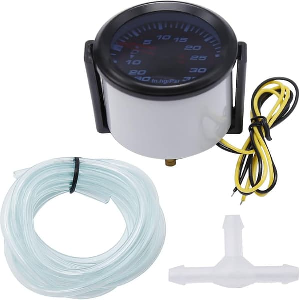 2\" 52mm Bilmotor Universal Psi Turbo Boost Måler Røget Linse LED