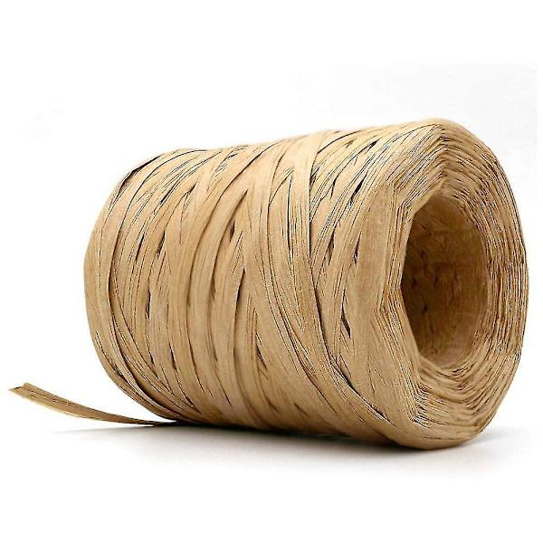 200m Naturlig Raffia Papirbånd, Raffia Papirsnor, Indpakningssnor Til Håndværksprojekter, Gaveindpakning, Fletning Og Havearbejde