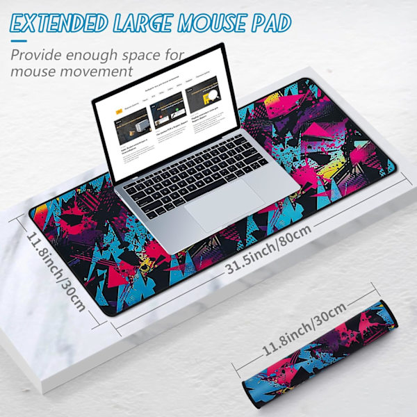 Musematte Gaming Stor Skrivebordsmatte (31,5 x 11,8 x 0,12 tommer) Vaskbar Musematte Bærbar PC-Skrivebordsmatte, Japansk Musematte med Sklisikker Gummibase, Utvid mouse pad Y13 XL