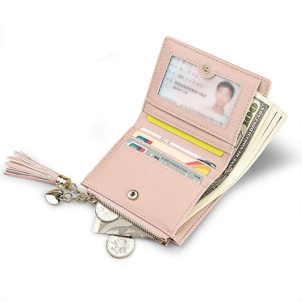 Små plånböcker för kvinnor Smal myntväska Dragkedja ID-korthållare Kompakt Söt Clutch Plånbok För tjejer Blå