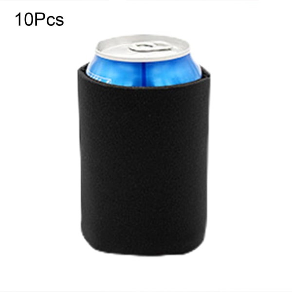 10 stk Can Cooler Vanntett kaldholdende skumflaske Beskyttende kjøler for hjemmet (svart), z