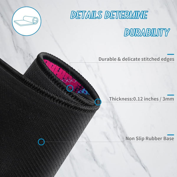 Musematte Gaming Stor Skrivebordsmatte (31,5 x 11,8 x 0,12 tommer) Vaskbar Musematte Bærbar PC-Skrivebordsmatte, Japansk Musematte med Sklisikker Gummibase, Utvid mouse pad Y13 XL