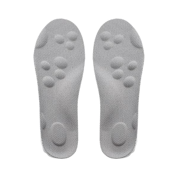 1 par 4D Cloud indlægssåler bløde åndbare stødabsorberende memory foam sportsskoindlæg mænd kvinder White Grey L