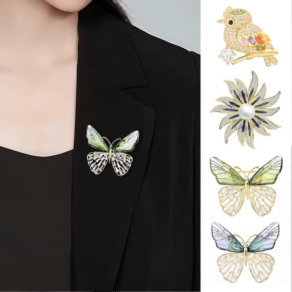Fuglebroche - for gave - med elegant C