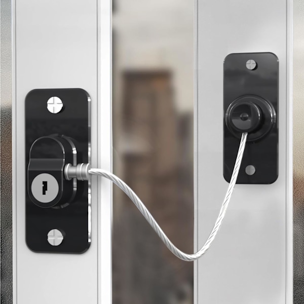 [Uppgradering] 2-pack fönsterlås för UPVC & 4 fönsterhörnskydd, kylskåpslås för barnsäker husdjur, barnsäker fönsterbegränsare Sel Rectangular