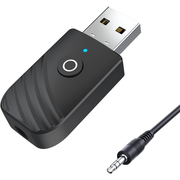Bluetooth USB adapter, 5.0 trådlös USB 3-i-1-sändare och mottagare, med 3,5 mm-uttag Bluetooth Aux-bilradiosändare fungerar för bil/tv/dator/ljud