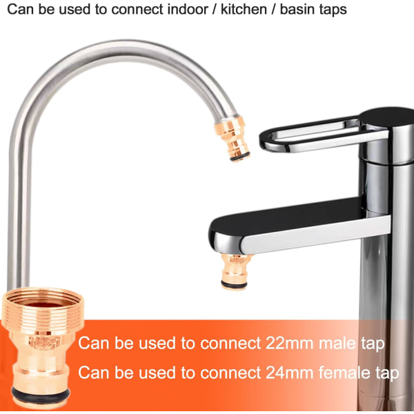 Universal kjøkkenkran-kontakt, kjøkkenblandebatteri-slangekontakt, kran til hageslange-tilkoblingsarmatur, kjøkkenhagevanningskran-kontakt Brass Kitchen Sink Connector