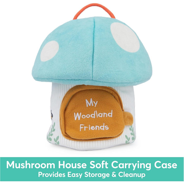 Baby Play Soft My Woodland Friends 5-osainen Pehmolelusetti Ratinan, Piipon ja Rypistysleluilla, Aistipeli Vauvoille ja Vastasyntyneille, 7.5u201d Woodland Friends
