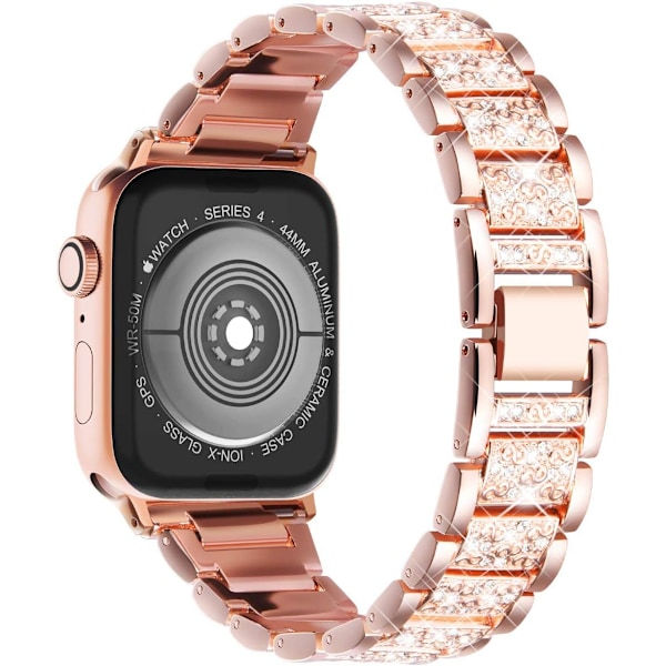 Yhteensopiva Apple Watch -hihnoille 49 mm 45 mm 44 mm 42 mm, naisten bling-timantti- ja strasshihna Apple Watch SE:lle (GEN 1 2 3) iWatch-hihnalle Ultra 2/1 Se BlingRose Gold 49mm/45mm/44mm/42mm