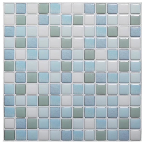 3d mosaikplattor självhäftande vägg Vattentät självhäftande kakelklistermärke 23,6x23,6cm för kök badrum-4 delar