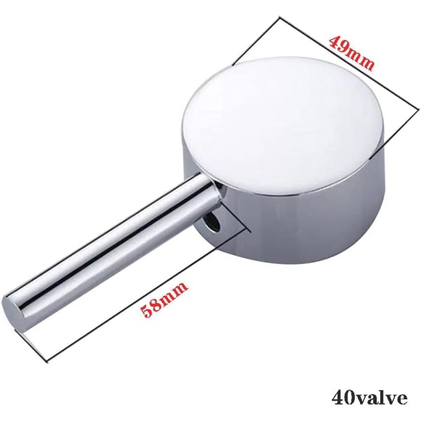 Ersättningshandtag för kran i zinklegering - Kranhandtag - Vattenkransspak för badrum, kök, handfat (40 mm, tunt handtag) Thin Handle 40mm
