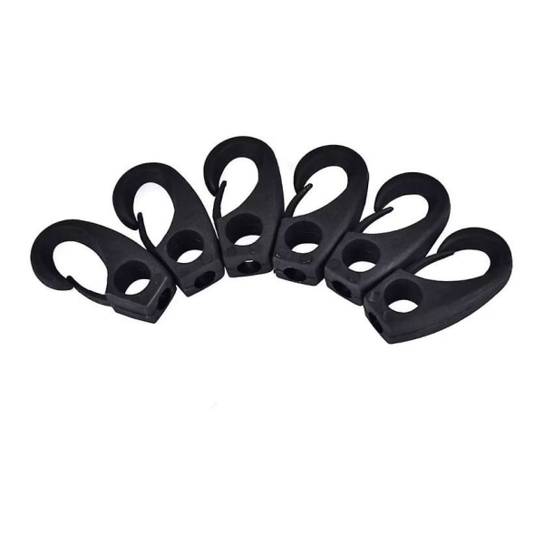 Kajaksnöre Spänne, Kajaksurrning Multi Slitstark höghållfast nylon Surrningskrokar för kajak Kanot Bungee (6st, svart)