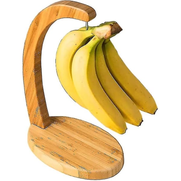 Banantræ Hanger Med Krog Drueholder Banan Stativ Træ Bambus Redskaber Frugt Opbevaringshylde Til Hjem Køkken Eller Bar