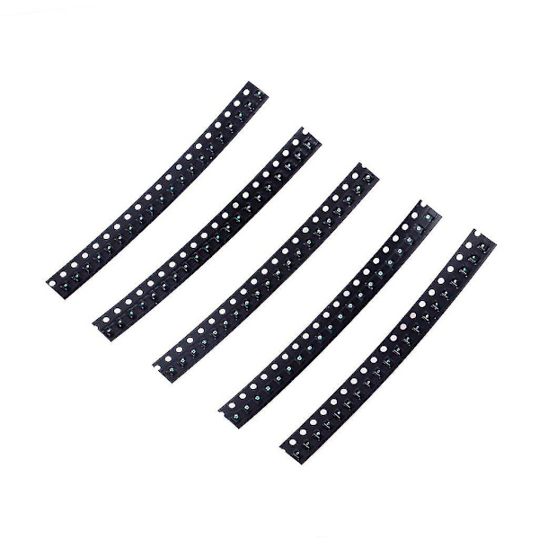 100 st 5 färger Smd 0805 LED-ljus rött grönt blått gult vitt sortiment kit
