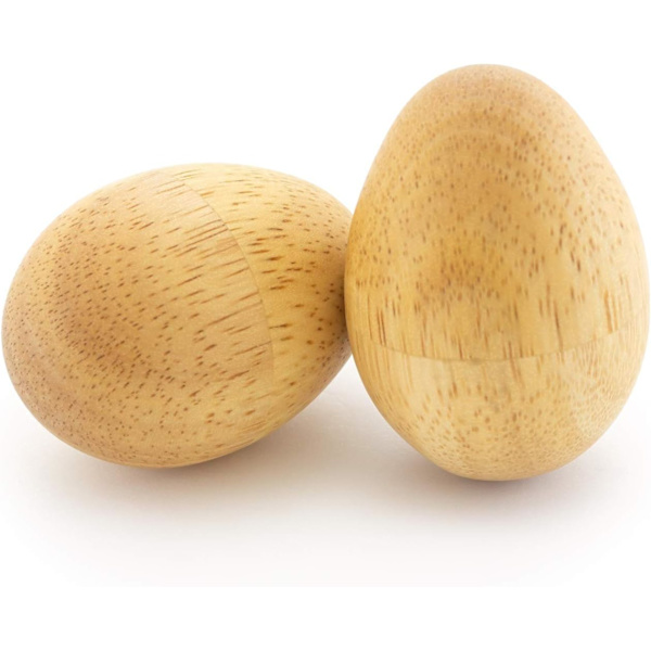 VIB7-WD Vibraslap & SHA28-NT Træ Naturlige Æg Shakers (Par) + Egg Shakers Single