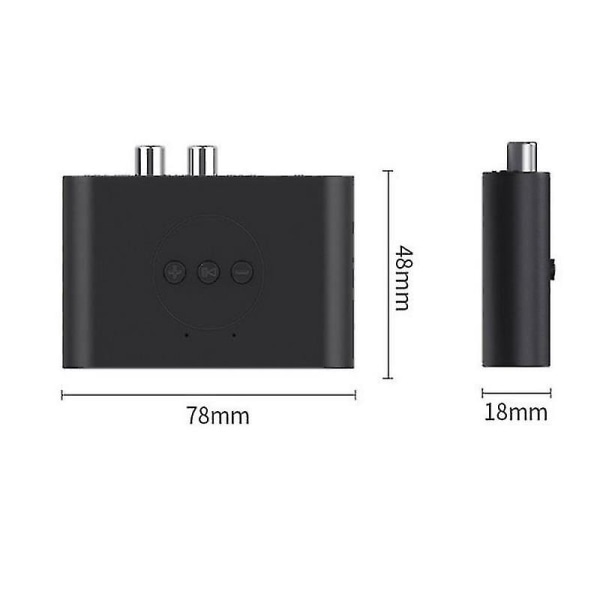 Bluetooth 5.0 Mottagare Sändare Trådlös 3,5 mm Aux NFC Till 2 Rca Audio Adapter
