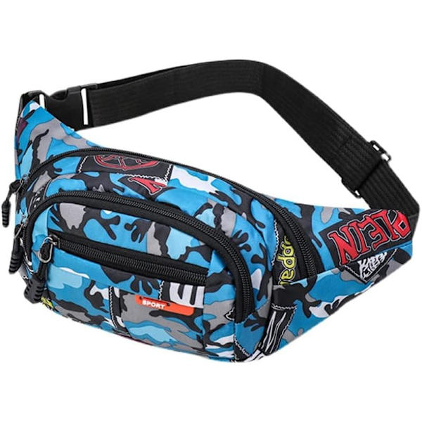 Bum Bag, Camouflage-vyötärölaukku, Camo Bumbag, vyölaukku, vyölaukku, kangas, nylon, rahalaukku, miehille, pojille, juoksuun, vaellukselle, matkustamiseen, urheiluun, 13,65 * 4,68 tuumaa