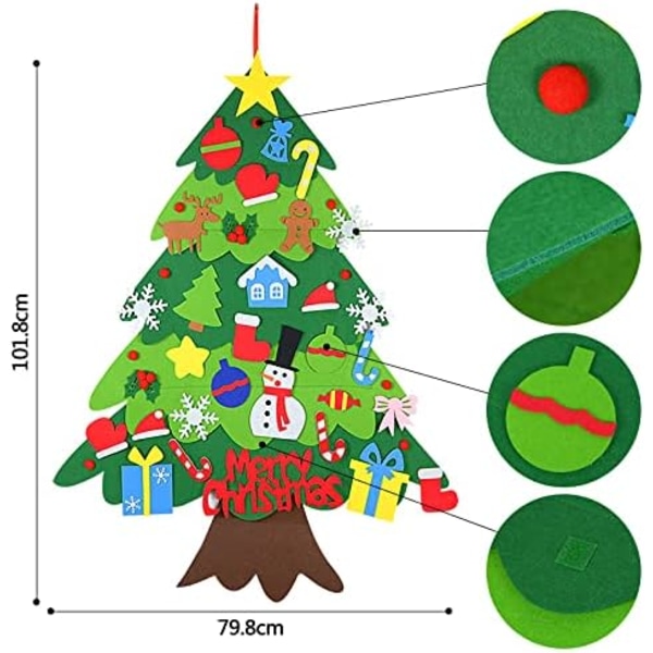 DIY Filt Julgran God Jul Heminredning 2022 Julgåvor Julgranspynt Nyår 2023 (04#)