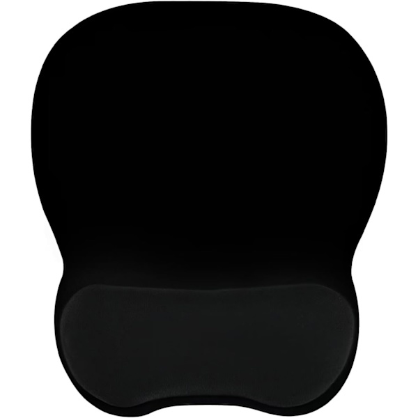 Musemåtte med memory foam håndledsstøtte, 4mm musemåtte med skridsikker gummibase, sort Black Memory Foam Wrist Rest