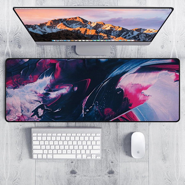 Musemåtte Gaming Stor Skrivebordsunderlag (31,5 x 11,8 x 0,12 tommer) Vaskbar Musemåtte Bærbar Computer Skrivebordsunderlag, Japansk Musemåtte med Skridsikker Gummibase, Udvid mouse pad Y18 XL