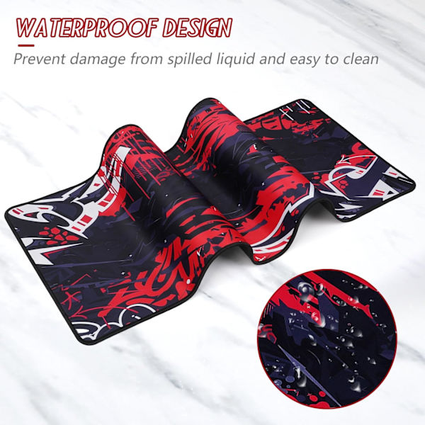 Musematte Gaming Stor Skrivebordsmatte (31,5 x 11,8 x 0,12 tommer) Vaskbar Musematte Bærbar PC-Skrivebordsmatte, Japansk Musematte med Sklisikker Gummibase, Utvid mouse pad Y12 XL