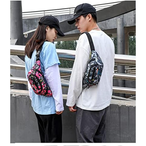 Bum Bag, Camouflage-vyötärölaukku, Camo Bumbag, vyölaukku, vyölaukku, kangas, nylon, rahalaukku, miehille, pojille, juoksuun, vaellukselle, matkustamiseen, urheiluun, 13,65 * 4,68 tuumaa