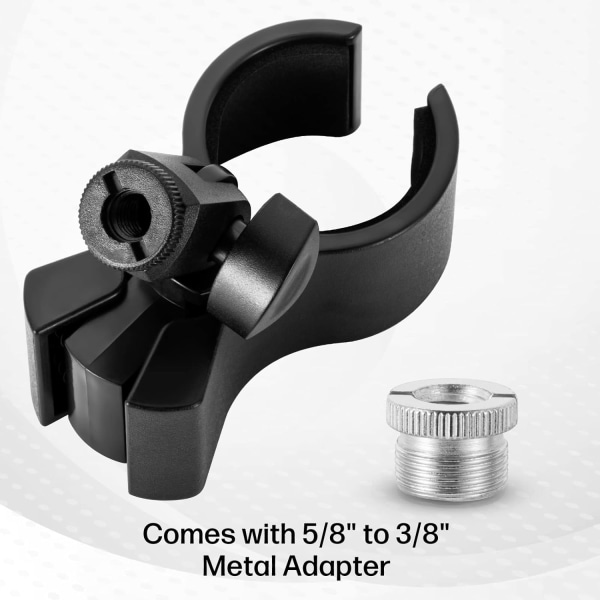 1 st uppgraderad mikrofonklämma, justerbar mikrofonhållare för mikrofoner med ytterdiameter mellan 32 mm och 60 mm, med 5/8\" till 3/8\" skruvadapter 1 PCS