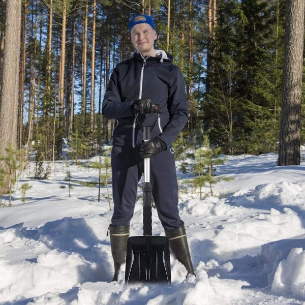 Teleskopisk snöskyffel i aluminium - snöskyffel med teleskophandtag Bärbar snöplog