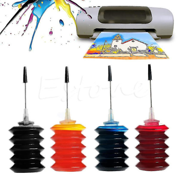 30 ml blækpatroner refill 4 stk./sæt til Hp Brother Lexmark printere Fmo