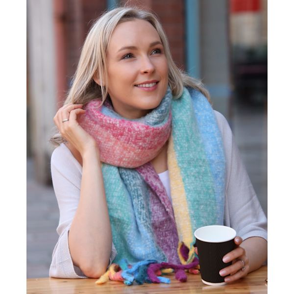 Damtäcke Scarves Vinter Varm Tartan Rutig Regnbåge