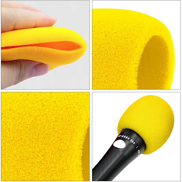 5 stk. Multifarvede Mikrofon Mic Covers Skum Tyk Håndholdt Vindskærm Karaoke Mic Covers Genanvendelige Gul Blå Grå Rød Sort