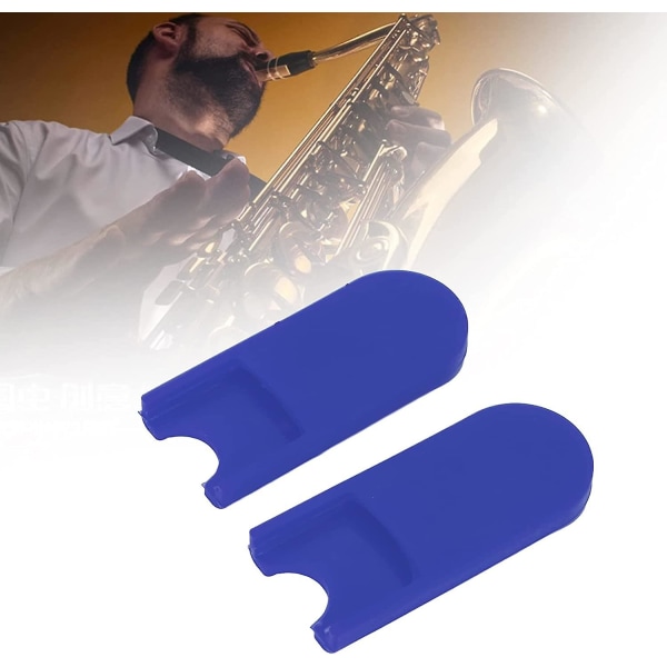 Saxofon fingerstøttepude tommelfingerpuder til sopran alt tenorsax blæseinstrument tilbehør (2 stk, blå)