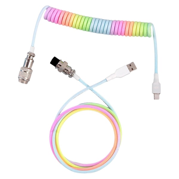 USB Type C-kabel Ladetype C til Usb-delt kabel med metallkontakt for mekanisk tastatur, flerfarget