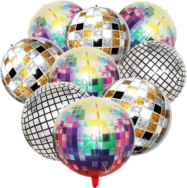 Diskokuleballonger, 9 stk. 56 cm diskotekdekorasjoner