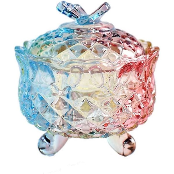 Kunglig präglad kristallgodisask med lock med fötter Smyckeskrin Godisburk Kakaburk Bröllopsgodisbufféburkar Kök